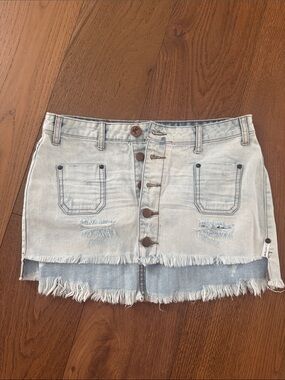 One Teaspoon Light Blue Denim Waistband Detail